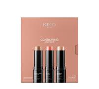 KIKO Milano Contouring Face Set - Tono 01 | Kit 3 Sticks | Contorno, Iluminador y Colorete | Difuminable | Tono Frío