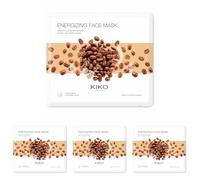 KIKO Milano Energizing Face Mask | Mascarilla facial hidratante de hidrogel con extracto de café (Paquete de 4)