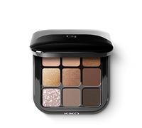 KIKO Milano Glamour Multi Finish Eyeshadow Palette - Tono 01 Earth Tones | 9 Sombras | Multiacabado | Ultrapigmentado | Difuminable | Espejo