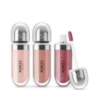 KIKO Milano Glossy Lip Set 03, Kit De Labios: 3 Brillos De Labios Hidratantes Efecto Volumen 3D