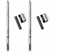 KIKO Milano Precision Eyebrow Pencil 01 | Lápiz de cejas con fórmula dura de microprecisión y cepillo de separación (Paquete de 2)