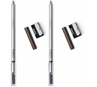 KIKO Milano Precision Eyebrow Pencil 02 | Lápiz de cejas con fórmula dura de microprecisión y cepillo de separación (Paquete de 2)