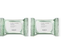 KIKO Milano Pure Clean Wipes Mini, Toallitas Desmaquillantes Para El Rostro, El Contorno De Los Ojos Y Los Labios En Formato Mini (Paquete de 2)