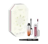 KIKO Milano Snow-Kissed Holiday Glam-Faves Make Up Gift Set, Kit De Regalo De Maquillaje: Máscara De Pestañas Efecto Volumen, Labial De Mate A Brillante Y Sombra De Ojos En Stick