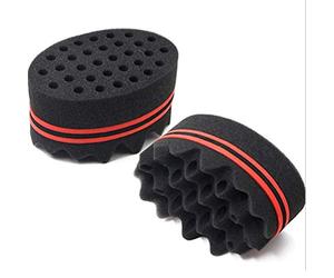 Kikumi 1pc Twist Hair Sponge Oval Oval Doble Braid Style Dreadlock Coils Wave Hair Curl Sponge Bisey (Color variado)