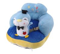 Kikumi Bebé Aprende a Sentarse Asientos de Apoyo Anti Caída Anti Giro Lateral Recargable de Felpa bebé Aprendiendo a Sentarse Silla para Interior Al Aire Libre (pingüino azul)