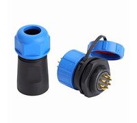 Kikumi Conector de Aviación IP68 SP21, 2 Pines/3 Pines/4/5 /6/7 /9, Enchufe de Aviación Impermeable, Conector de de Plástico (9)