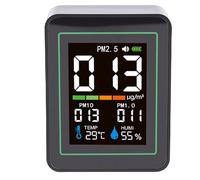 Kikumi Detector de Calidad del Aire 5 en 1, Monitoreo en Tiempo Real PM2.5 PM10 PM1.0 Probador de Temperatura y Humedad con Sensor de Polvo Infrarrojo, para Laboratorio Industrial de