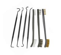 Kikumi Kit Universal de Limpieza de Armas 3pcs Cepillo de Alambre de Acero y 4pcs Nylon Pick Accesorios Tácticos de Armas Tácticas Herramienta de Limpieza (Negro)