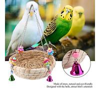 Kikumi Nido Oscilante Colgante, Choza de Pájaro Tejida a Mano Duradera, Hecha de Hierba, Juguetes para Pájaros Colgando de la Jaula de