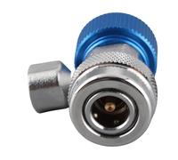 Kikumi R134 A/C Conector Rápido bajo Alto Adaptador de Acoplador de Aire Acondicionado Núcleo de Válvula Extractora (azul de bajo voltaje)