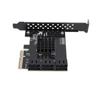 Kikumi Tarjeta Controladora PCIe 4X a 6 Puertos 3.0, Tarjeta de Expansión Adaptadora HDD SSD de 6 Gbps con Chip Realtek RTL9100, para Sistemas 10 11