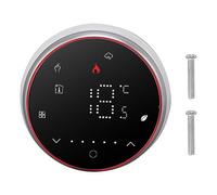 Kikumi Termostato Inteligente, Termostato Programable, Calentador Eléctrico, Base Redonda, Placa Empotrada de 13 Mm, Pantalla LED, Inteligente Inalámbrico, AC95~240 V (Negro)