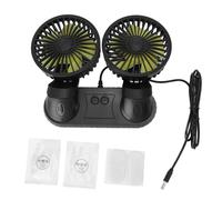 Kikumi Ventilador de Automóviles Portátiles Dual Cabeza Eléctrica Montada de Vehículo USB 360 Grados Ventilador de Enfriamiento Automático para el Tablero SUV SUV RV Sedan Sedan Office