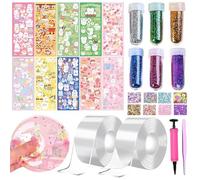 KIKVTER Nano Tape, 38 unidades Nano Tape Bubbles Kit, Nano Tape Bubbles Set, Nano Tape Blowing Bubble Tape, DIY Nano Tape Cinta adhesiva de doble cara, cinta adhesiva sin trazado para hacer burbujas