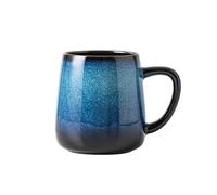 KIKYKUBBLETASW Ceramic Coffee Cup Suitable For Milk Tea Juice Home Kitchen Desktop Handheld Cup(Blue)