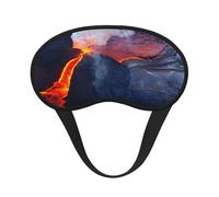 Kilauea - Máscara de ojos lavable para adultos con estampado de volcanes para dormir, bloqueo de luz, siesta para descanso nocturno