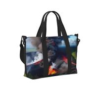 Kilauea Volcano Bloom Print - Bolsa de mano portátil plegable para fin de semana, viajes, gimnasio, vacaciones