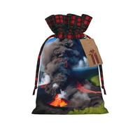 Kilauea Volcano Bloom Print Festive Christmas - Bolsas de regalo con cordón para envolver regalos decorativos de Navidad