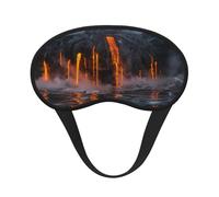 Kilauea Volcano - Máscara de ojos estampada con borde negro, con buen efecto de sombreado, es una opción ideal para viajes, meditación, etc