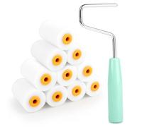 KILDOWS 11 Piezas Rodillo Pintura, 5.7cm Mini Rodillo Espuma Pintura Pequeño Recambio de Rodillo con Mango Kit Pintar Pared Herramientas de Pintura para Pintar Techos y Paredes Decoración Hogar