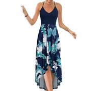 KILIG Abito estivo Largo con scollo a V da Donna Abiti Maxi floreali asimetrici Abito Casual(Floral-6,Small)