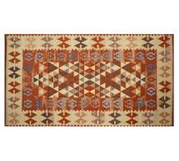 Kilim - Alfombra clásica, moderna, oriental, geométrica, colores modernos, para decoración de salón, dormitorio, pasillo, cocina, con antideslizante, fabricada en Italia, color rugio, 80 x 150 cm