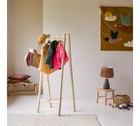 Kilim - Colgador infantil sencillo de teca maciza H 138 x B 60 x T 50 cm