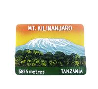 Kilimanjaro Tanzania - Imán para nevera, recuerdo de viaje, decoración de nevera, calcomanía magnética 3D, colección artesanal pintada a mano