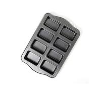 Kilimazart Mini Loaf Pan 8-Cavidades Acero al Carbono Bandeja antiadherente para hornear pan Diseño de una sola pieza (Grey)