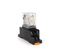 KILKCWFNH Relé intermedio HH52P MY2NJ, 10 Unidades, enchufable, CC, CA 12 V, 24 V, CA 110 V, 220 V, 380 V, 5 A, Contacto Plateado, PYF08A, zócalo de relé de 8 Pines.(with Base,DC 24V)