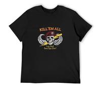 Kill Em All Let God Sort Em Out 1985 Retro Camiseta Estampada Graphic Tee Shirt Men Black Shirt, Negro , S