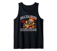 Kill 'Em with Kindness Corazones Flores Oso De Peluche Gráfico Camiseta sin Mangas
