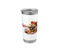 Kill 'Em With Kindness Corazones Flores Oso De Peluche Gráfico Vaso térmico de acero inoxidable de doble pared
