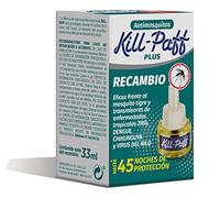 KILL PAFF | Antimosquitos Eléctrico | Protección Eficaz Contra Mosquitos Tigre y Transmisores de Enfermedades Tropicales | Sin Olor | 90 Noches de Protección | 1 Recambio 33 ml