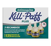 KILL-PAFF | Insecticida Eléctrico | Antimosquitos| Eficaz Contra Mosquito Tigre y Transmisores de Enfermedades Tropicales | Sin Olor|135 Noches de Protección