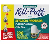 KILL-PAFF - Insecticida Eléctrico Antimosquitos, Eficaz Contra Mosquito Tigre y Transmisores de Enfermedades Tropicales, Difusor, 90 Noches de Protección (Contenido: 1 difusor + 2 recambios)