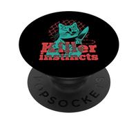 Killer Instincts Gato con Cuchillo Pop Art Feline Funny Kitty PopSockets PopGrip Adhesivo