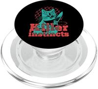 Killer Instincts Gato con Cuchillo Pop Art Feline Funny Kitty PopSockets PopGrip para MagSafe