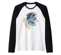 Killer Surf Skull Surf Vintage Wave Skeleton Surfing Camiseta Manga Raglan