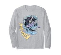 Killer Surf Skull Surf Vintage Wave Skeleton Surfing Manga Larga
