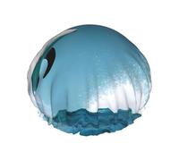 Killer Whale Dolphin Ocean - Gorro de ducha de doble capa, elegante y funcional, reutilizable y bonito gorro de baño elástico