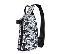 Killer Whale - Mochila cruzada con estampado de ballena asesina, bolsa de hombro para hombres y mujeres, para caminar al aire libre, viajes, Negro -, Talla única