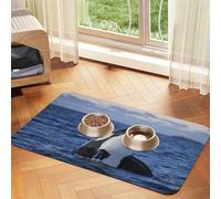 Killer Whales Orca,Waterproof Pet Feeding Mat,PU Leather Placemats for Cat Dog Water Bowl,Food Mats,40x60cm