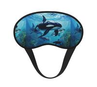 Killer Whales Swim Along 1 - Antifaz para dormir, diseño opaco, ultra suave y cómodo para hombres y mujeres