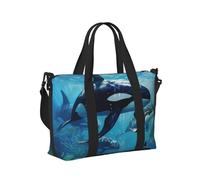 Killer Whales Swim Along - Bolsa de mano de viaje para mujeres y hombres, ligera, plegable, para viajes de fin de semana, gimnasio, vacaciones