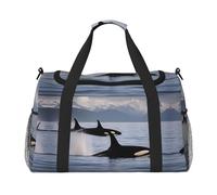 Killer Whales Swim Along - Equipaje de mano para mujeres y hombres, bolsa cruzada de fin de semana para yoga, viajes, imprescindible, Negro -, Talla única