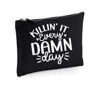 Killin It Every Damn Day - Bolsa de maquillaje divertida, Black