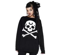 KILLSTAR 2 The Bone Suéter de Punto Calavera Negro Manga Larga Gótico Unisex