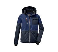 Killtec Boy's Chaqueta funcional/chaqueta al aire libre con capucha y protector de nieve KOW 29 BYS SKI JCKT, azul marino, 128, 37214-000